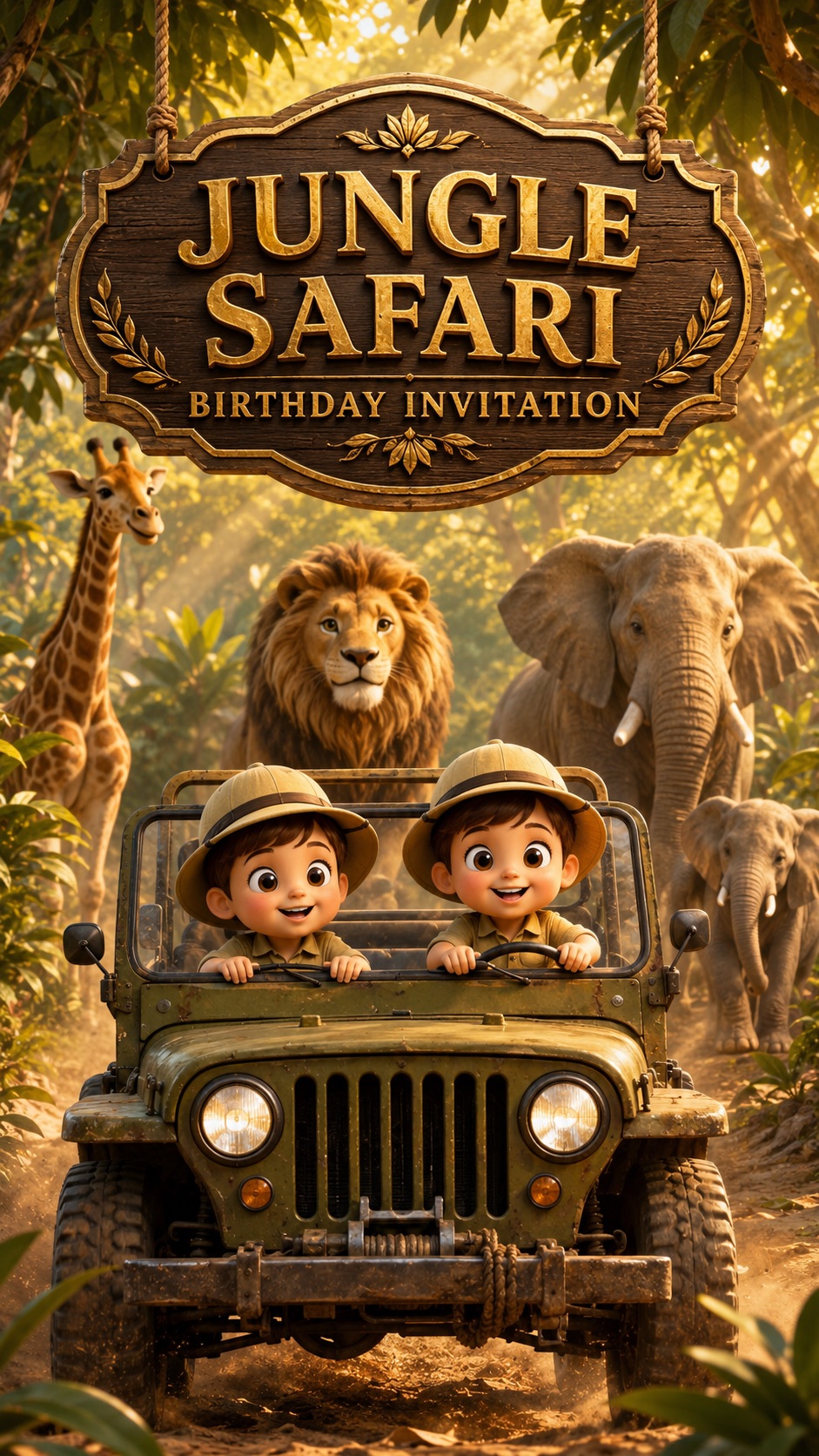 Jungle Safari Invite invitation preview