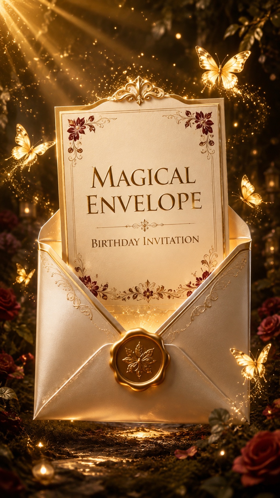 Magic Butterfly Theme invitation preview