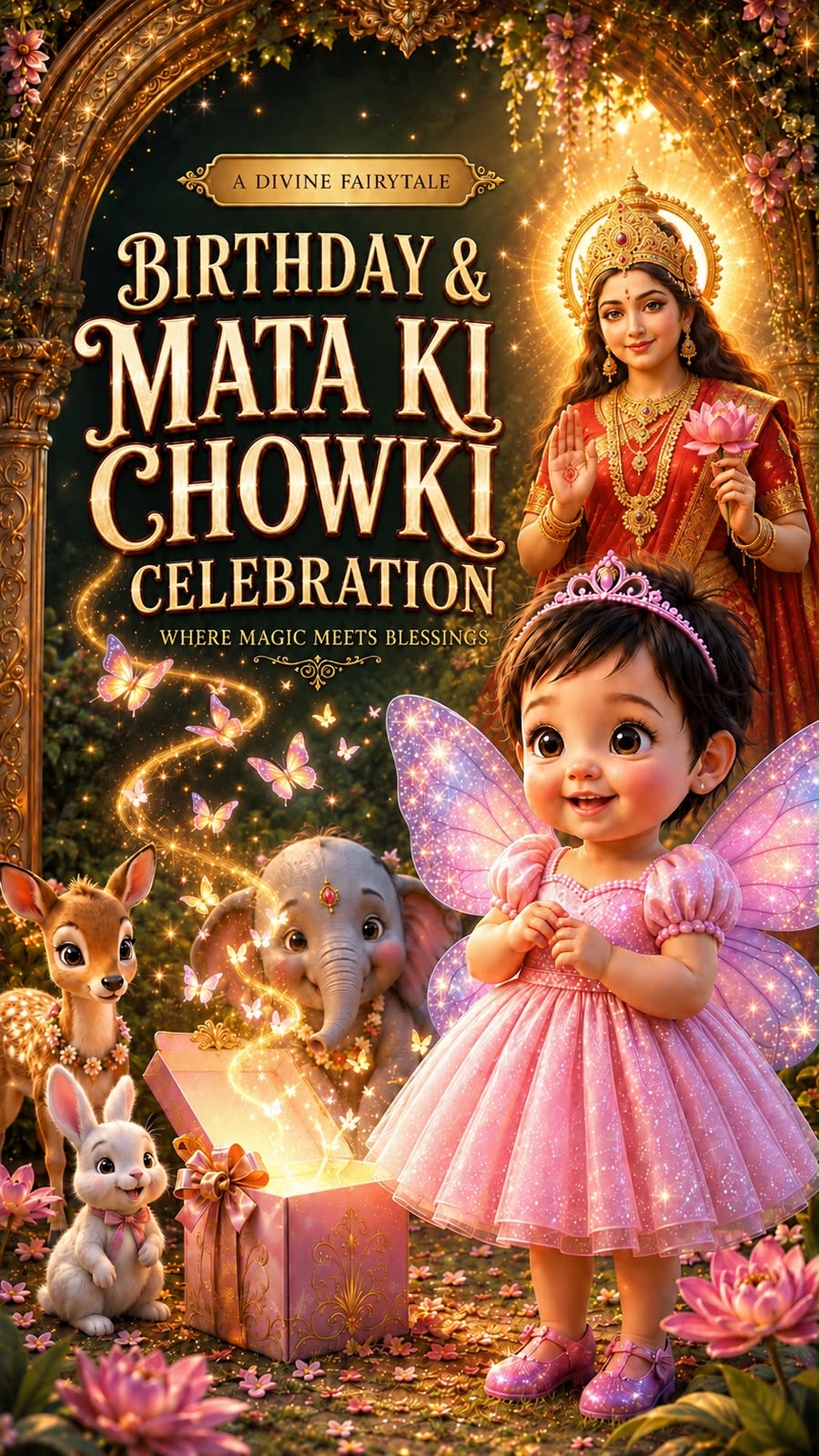 Mata Ki Chowki & Birthday Celebration  invitation preview