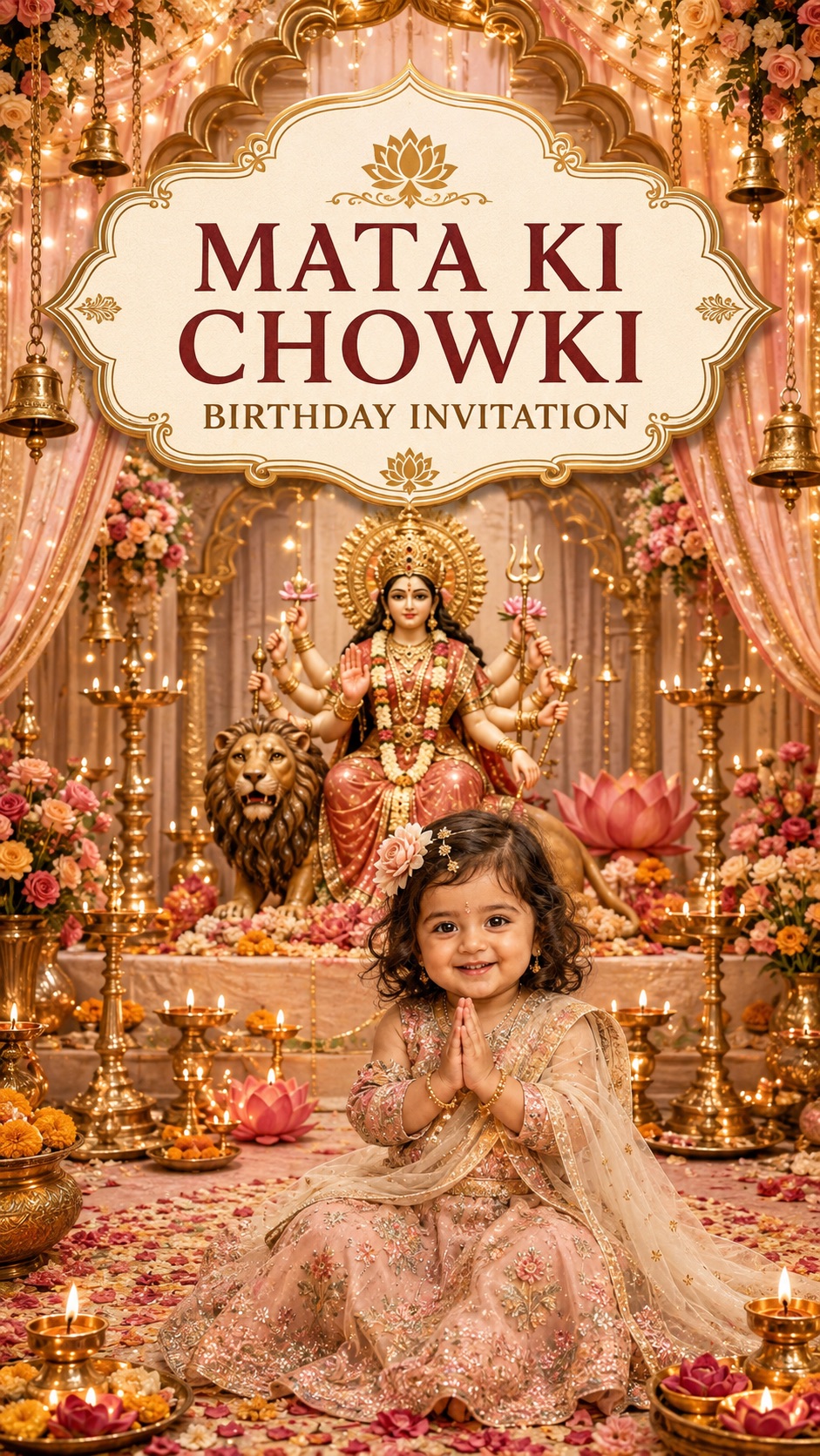 Mata Ki Chowki Birthday Invite invitation preview