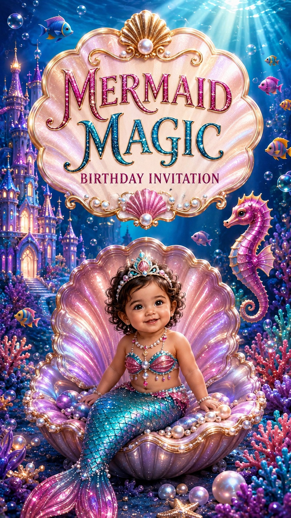 Mermaid Magic Invite invitation preview