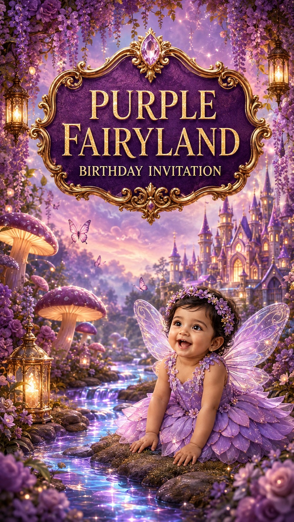 Purple Fairyland  invitation preview