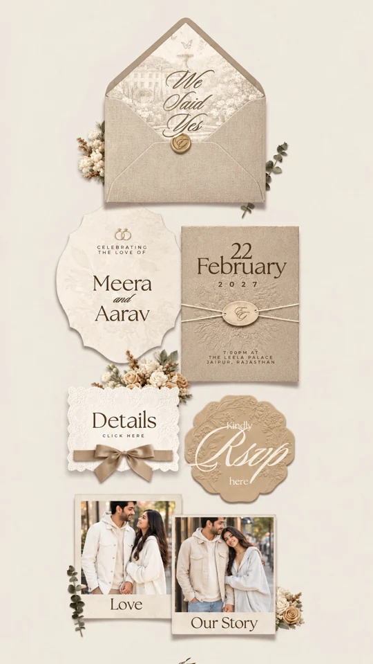 Champagne Linen wedding website colour edition